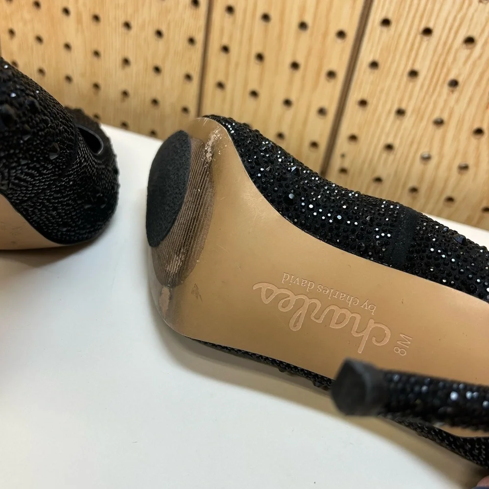 Charles By Charles David Black Embellish Stiletto Pumps